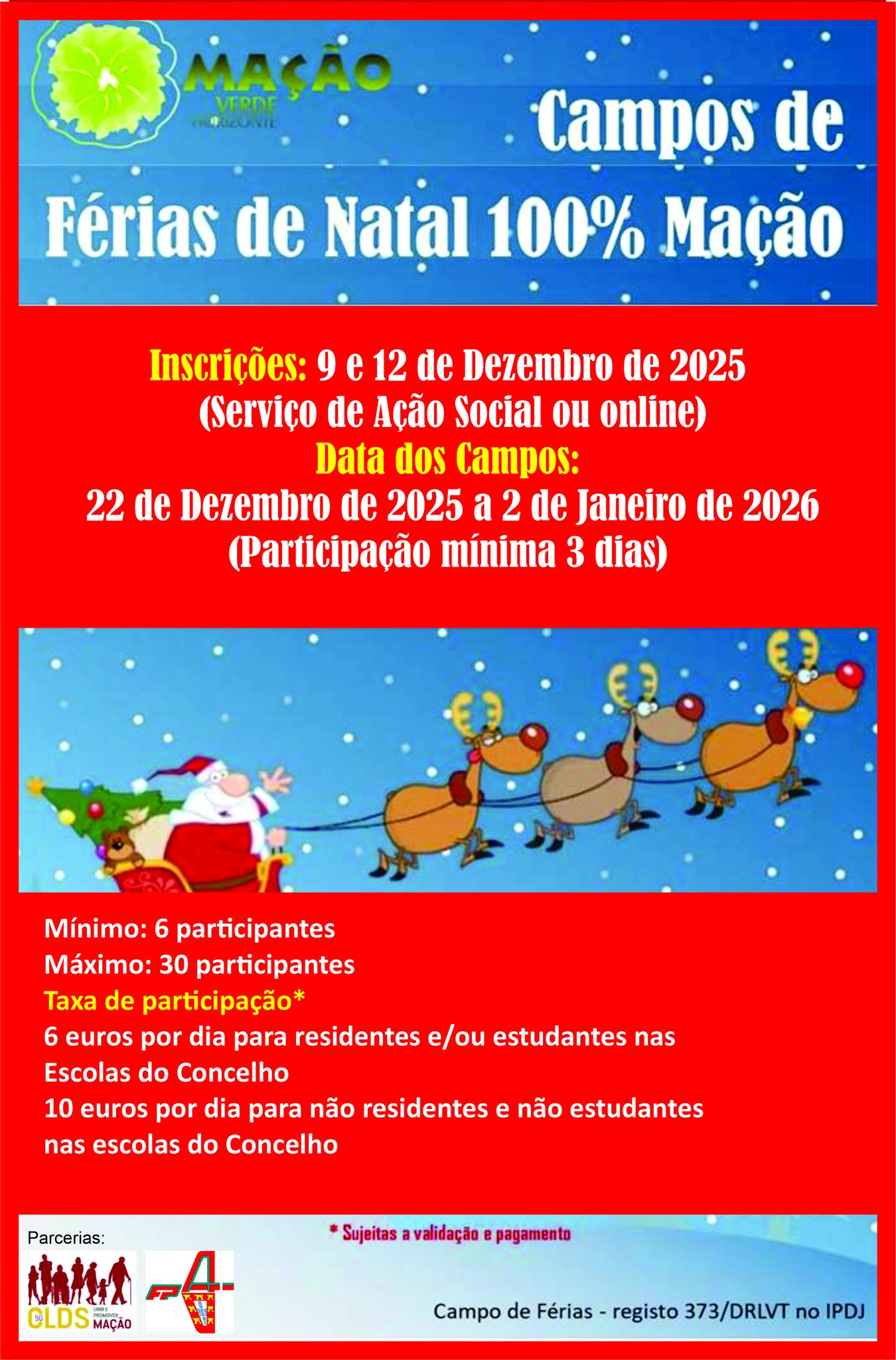 INSCRIÇÕES CAMPO DE FÉRIAS DE NATAL 2025