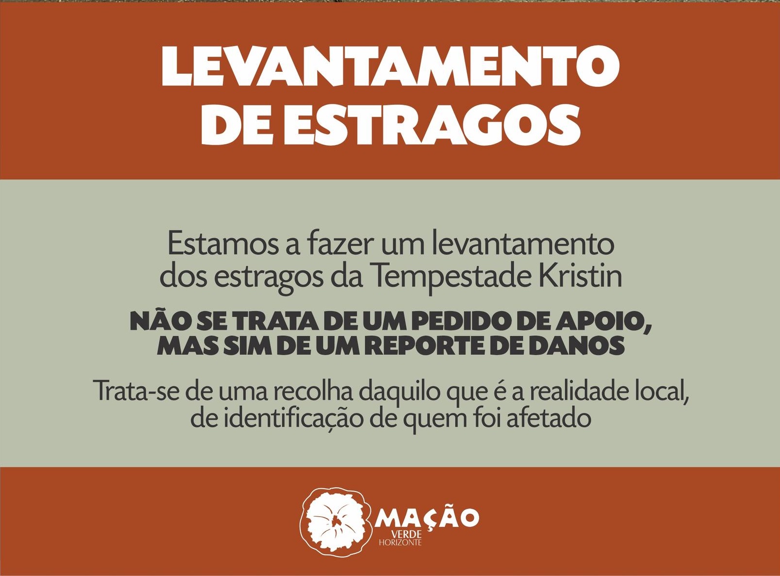 TEMPESTADE KRISTIN – FORMULÁRIO DE LEVANTAMENTO DE ESTRAGOS